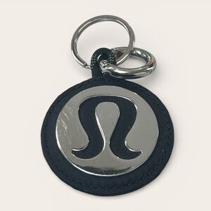 Lululemon Logo Keychain Silver and Black